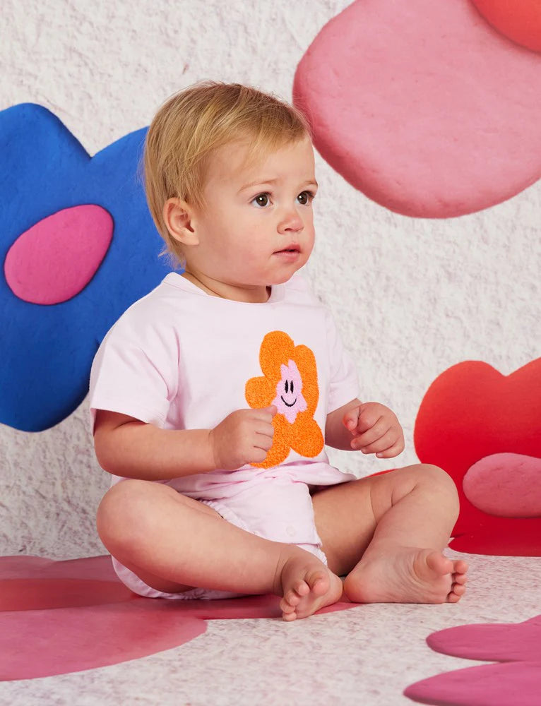 Cotton Short Sleeve Bodysuit / Hej Blomma!