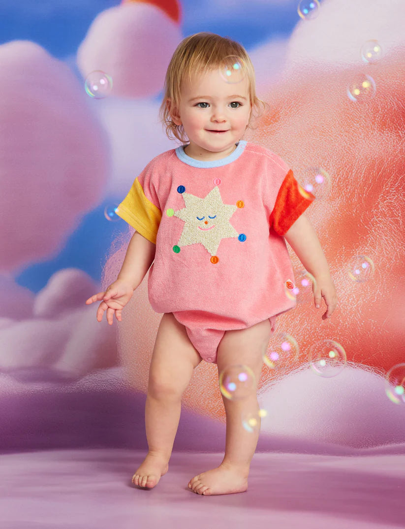 Terry Short Sleeve Bodysuit / Stars