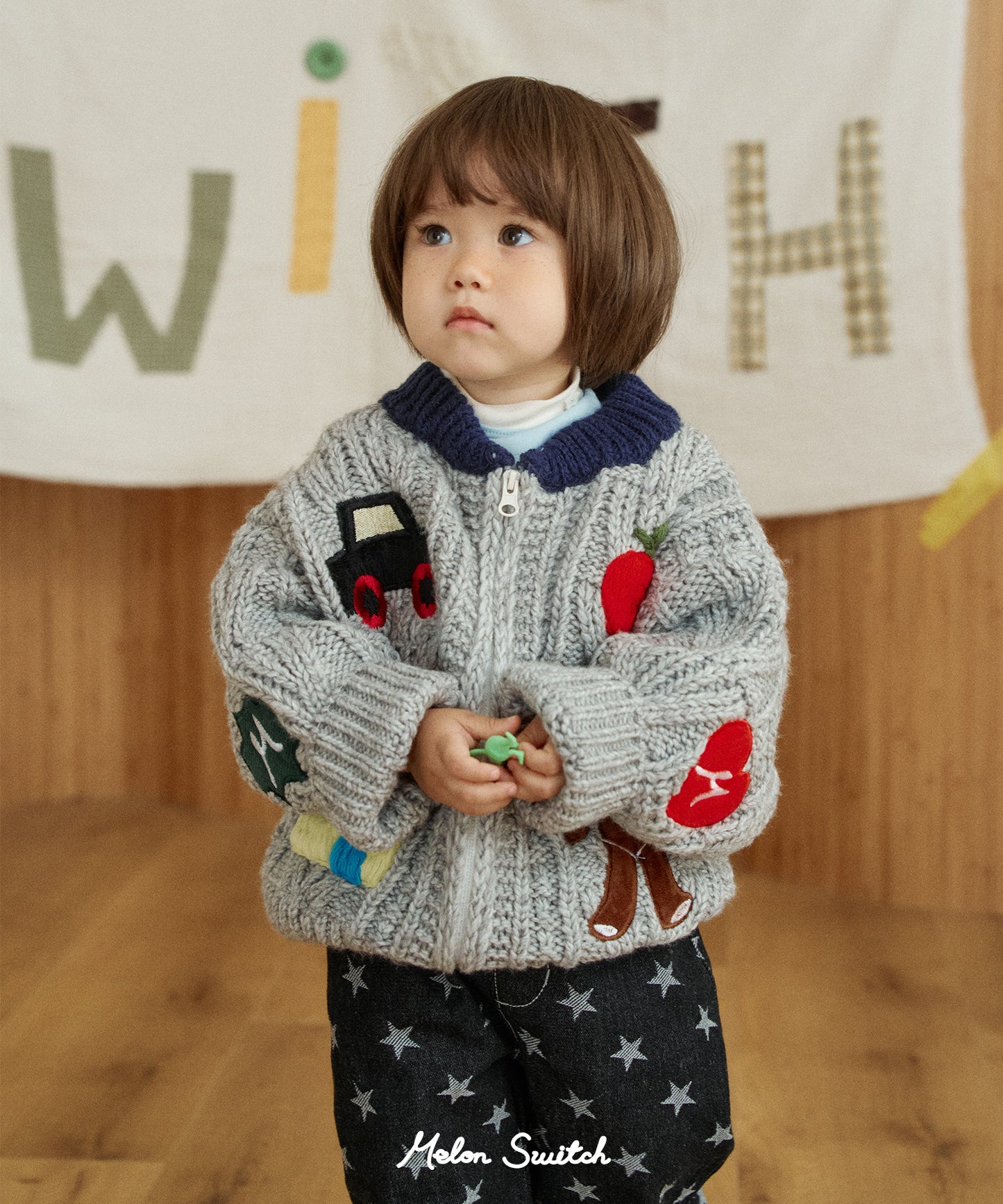 Melon Love Knit Zip-Up