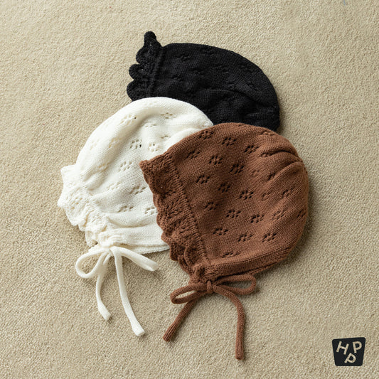 Reeve knit baby bonnet