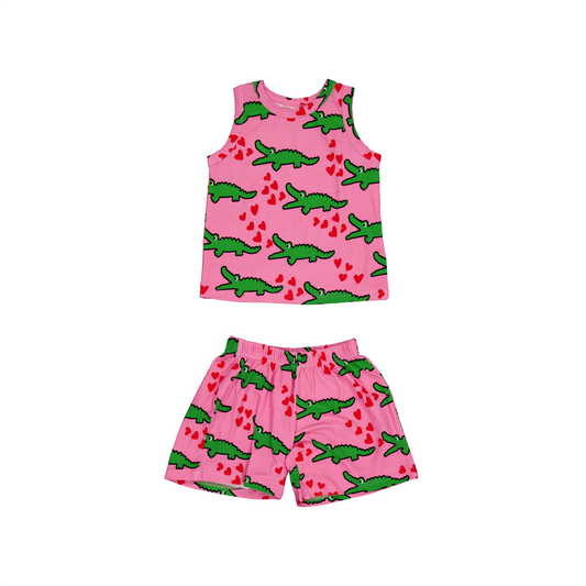 COTTON SET - PINK ALLIGATOR
