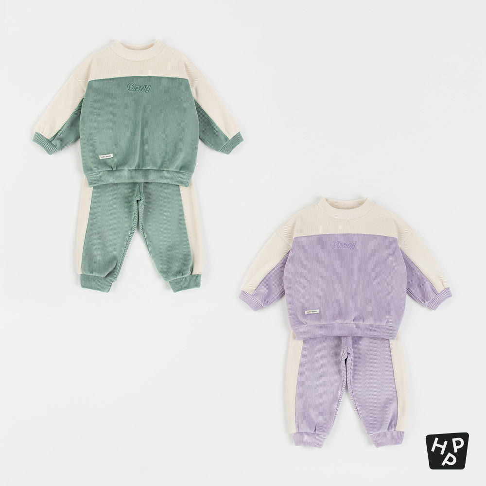 GLOWY DOUBLE VELOUR TOP AND BOTTOM