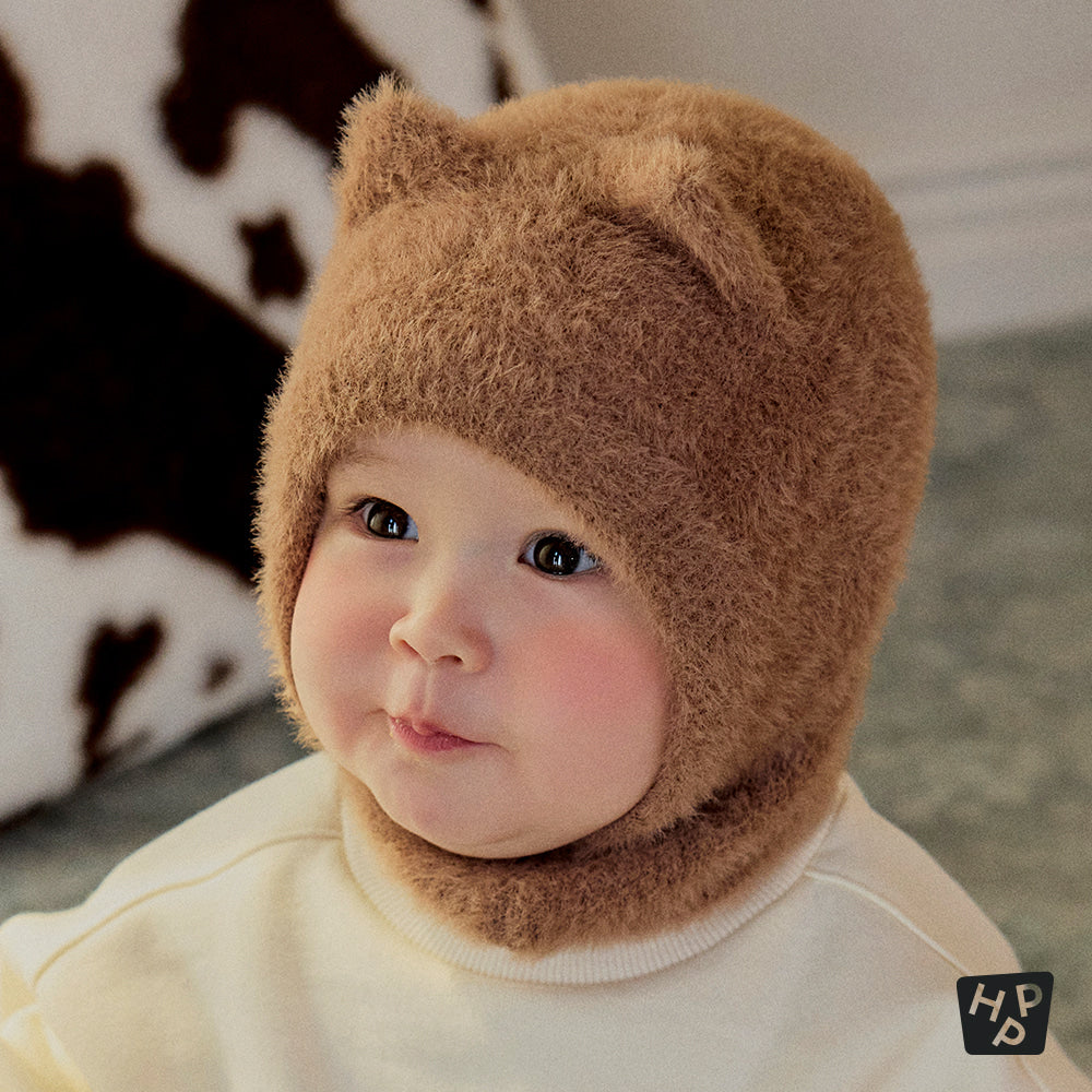 Mink Fluffy Knit Baby Balaclava