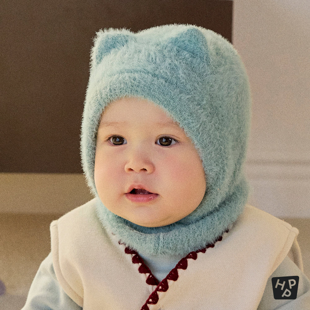 Mink Fluffy Knit Baby Balaclava