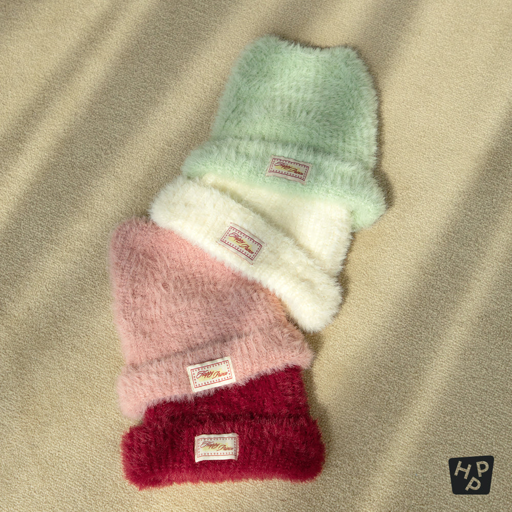Mink Fluffy Nero Knit Beanie