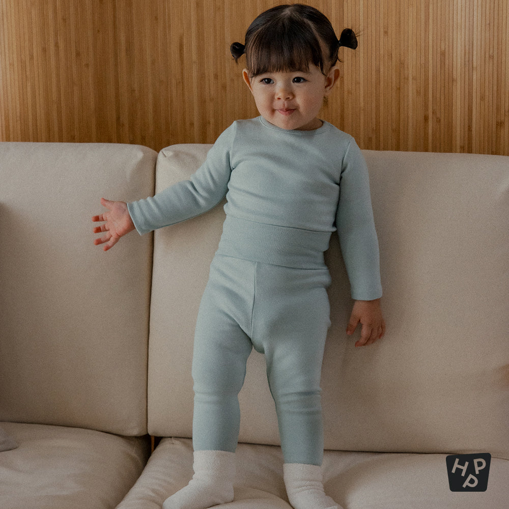 Pure basic modal fleece lined comfy belly baby leggings (SIZE 80-110)