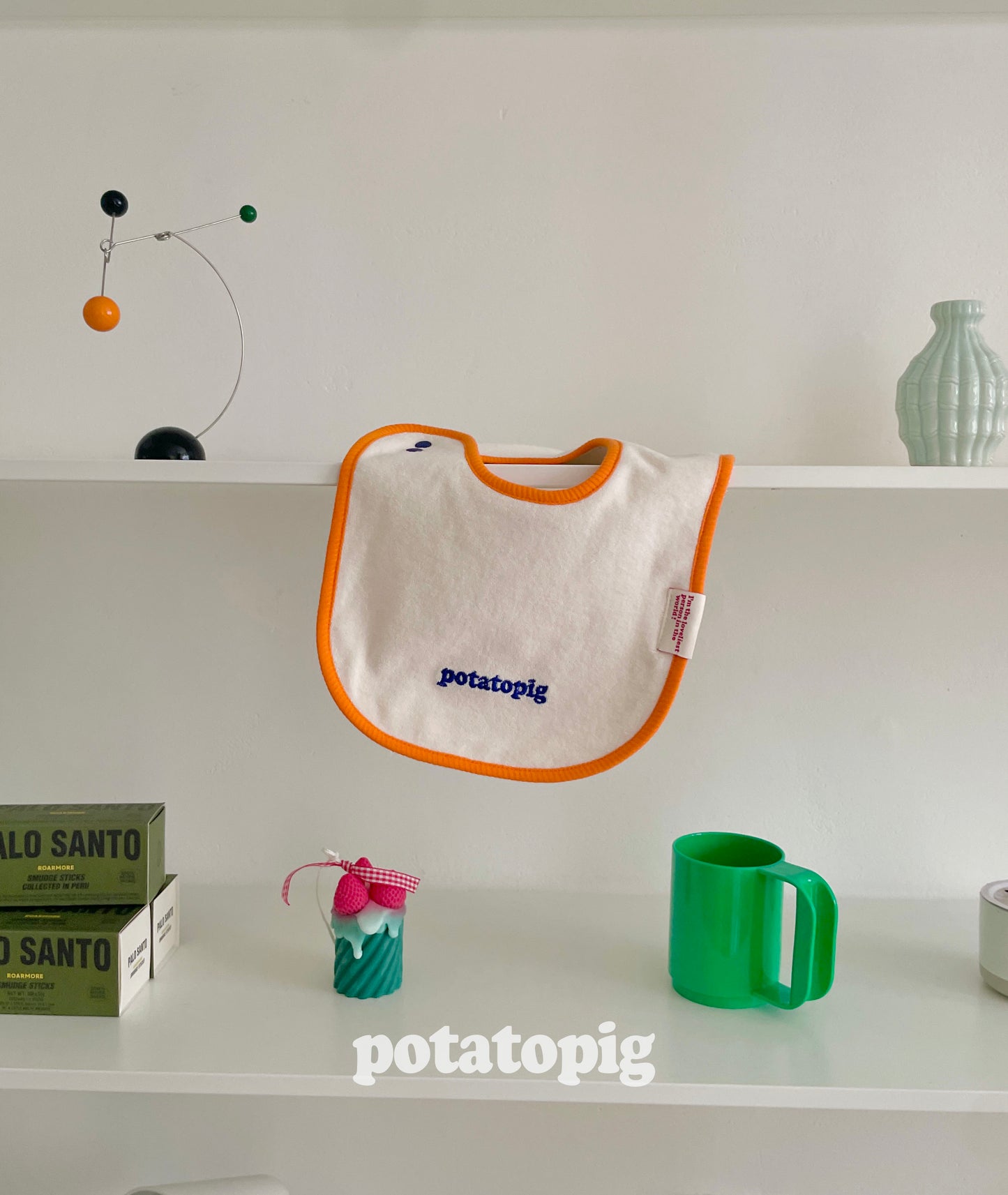POTATO TERRY BIB - APRICOT