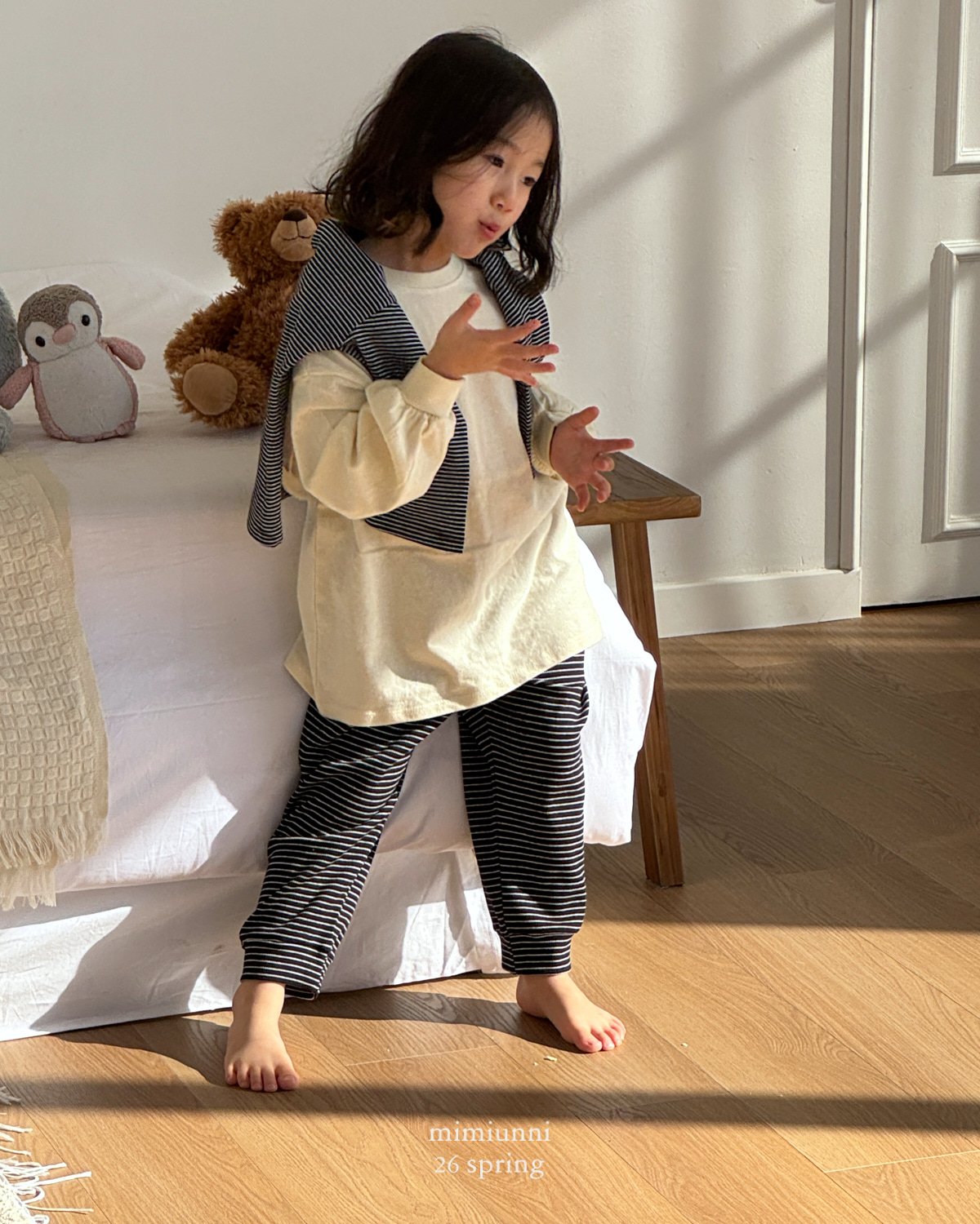 1+1 RIBBED STRIPED PANTS $22.5