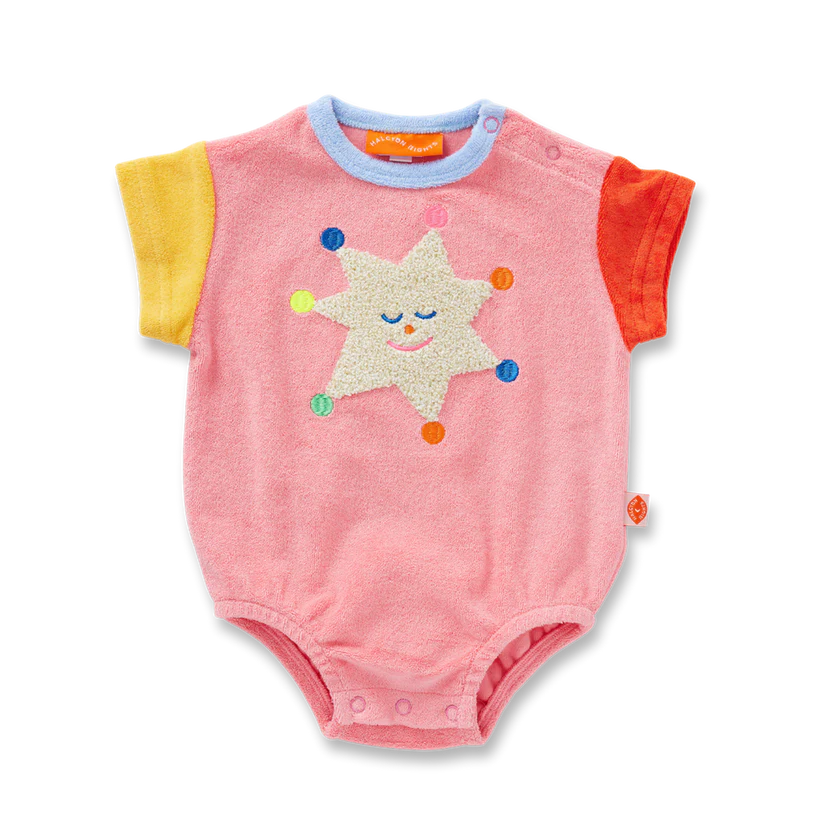 Terry Short Sleeve Bodysuit / Stars