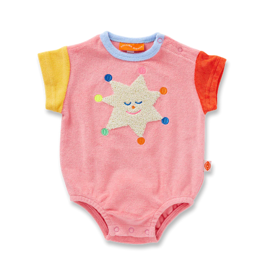Terry Short Sleeve Bodysuit / Stars