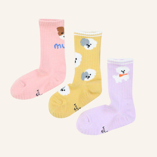 CUTE PUPPY 3 PAIRS SET