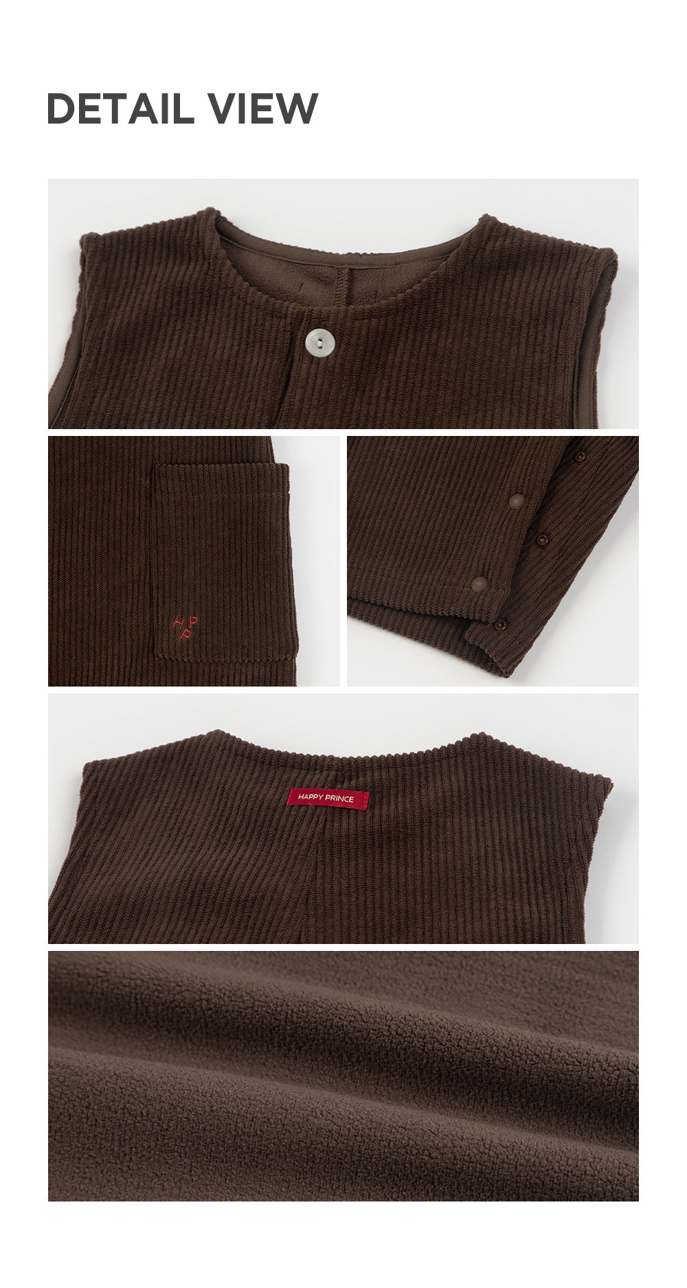 Brownie Fleece Lined Corduroy Baby Jumpsuit (SIZE 80-110)