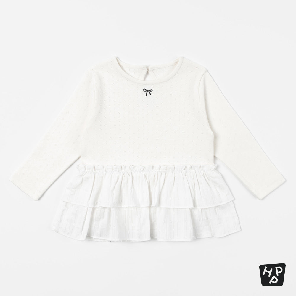 Verbena Frill Long-Sleeve T-Shirt (90-130 size)