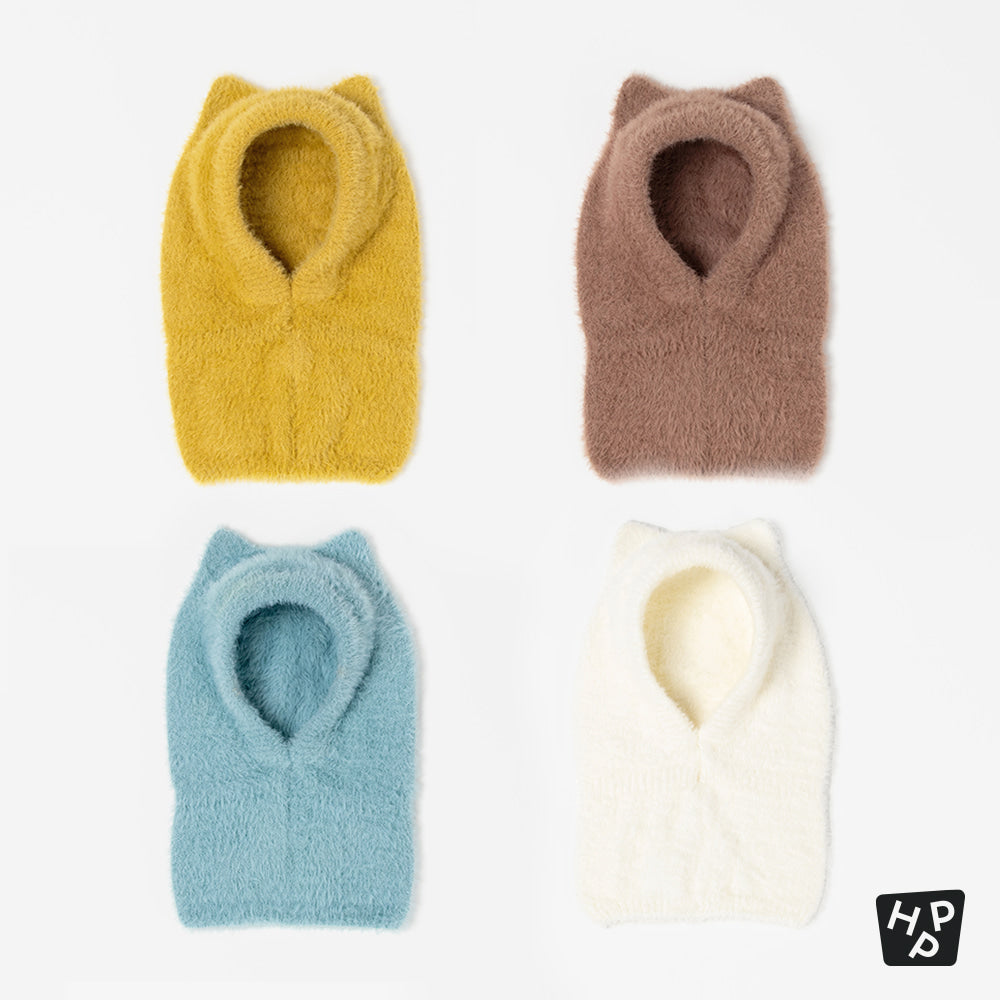 Mink Fluffy Knit Baby Balaclava