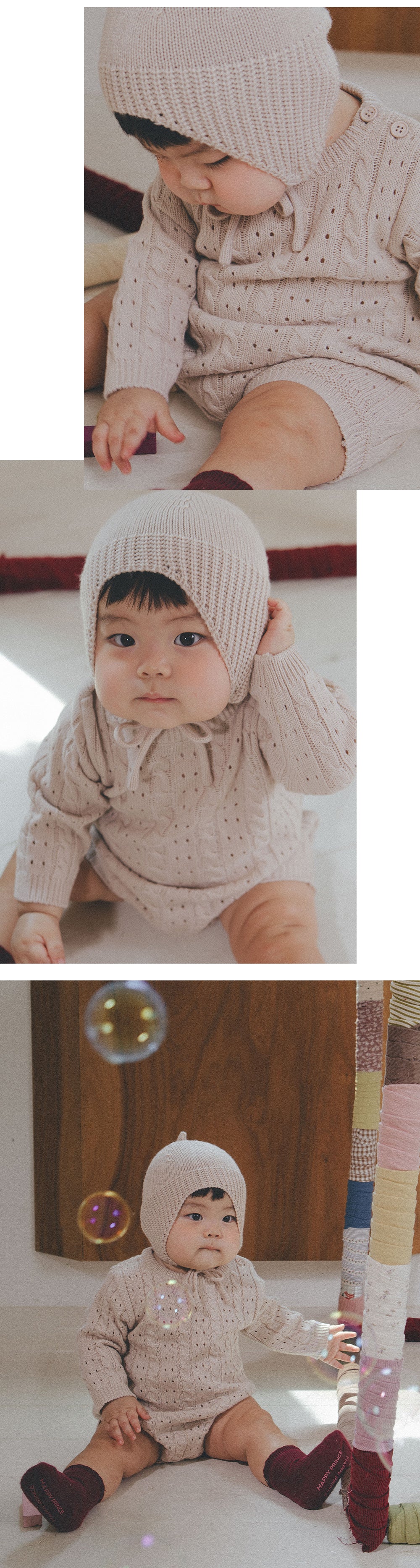 Iden Knit Baby Suit (70-90 SIZE)