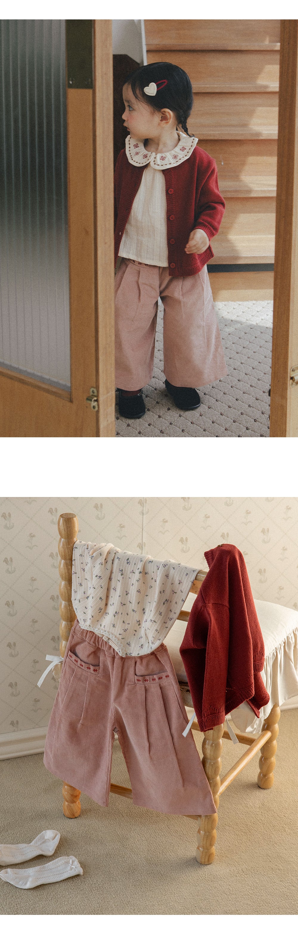 Jella Corduroy Wide-Leg Pants (90-130 SIZE)
