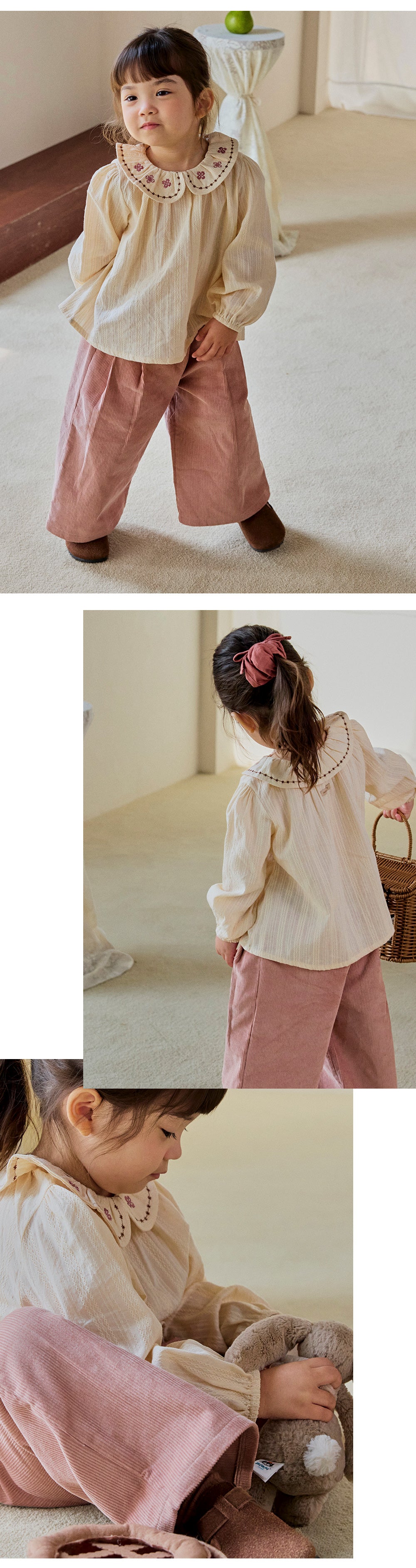 Jella Corduroy Wide-Leg Pants (90-130 SIZE)