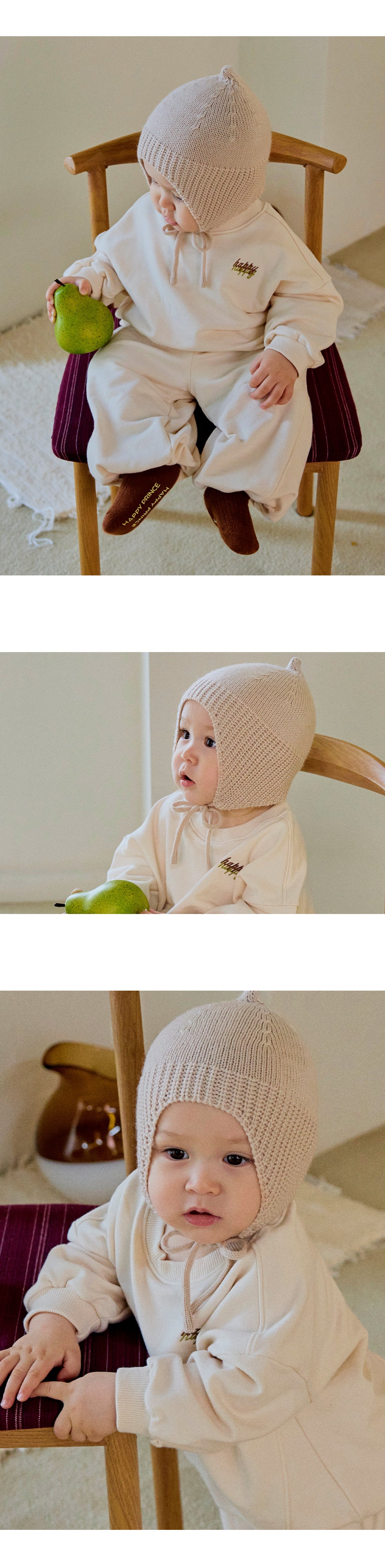 Kisses knit baby hat