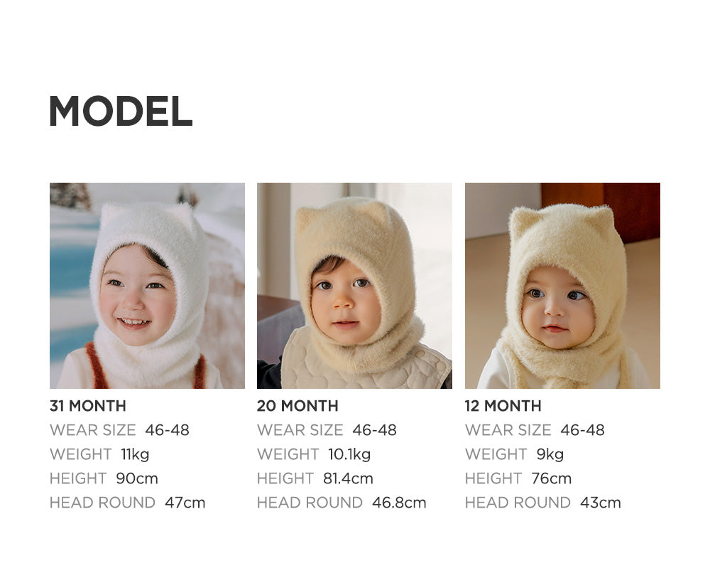 Mink Fluffy Knit Baby Balaclava