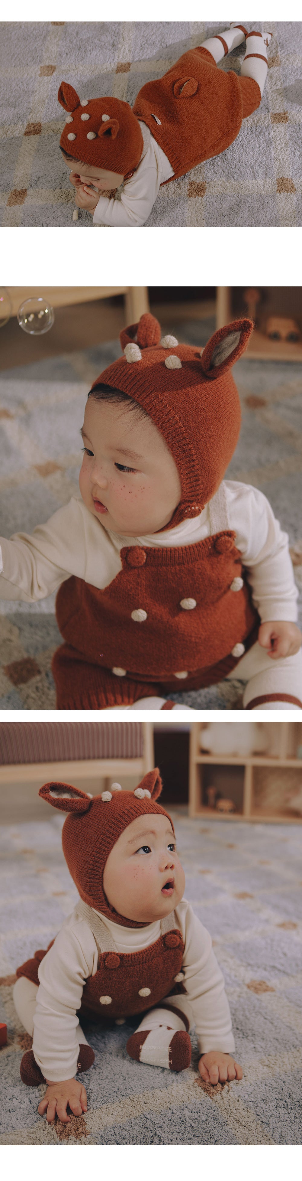 Moa Knit Baby Overall Set (SIZE 80-90)