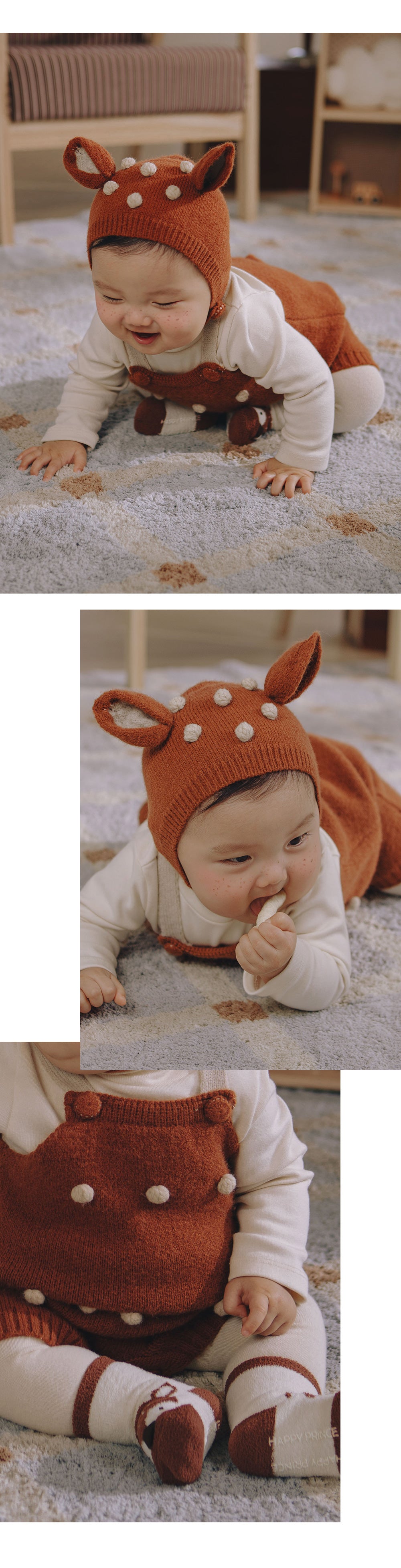 Moa Knit Baby Overall Set (SIZE 80-90)