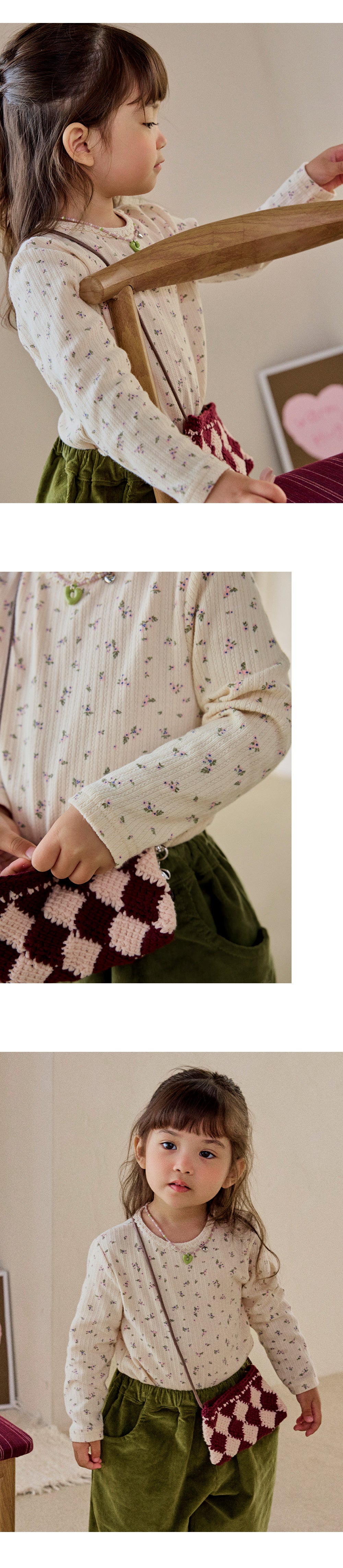 Poplin Eyelet Long-Sleeve T-shirt (80-130 SIZE)