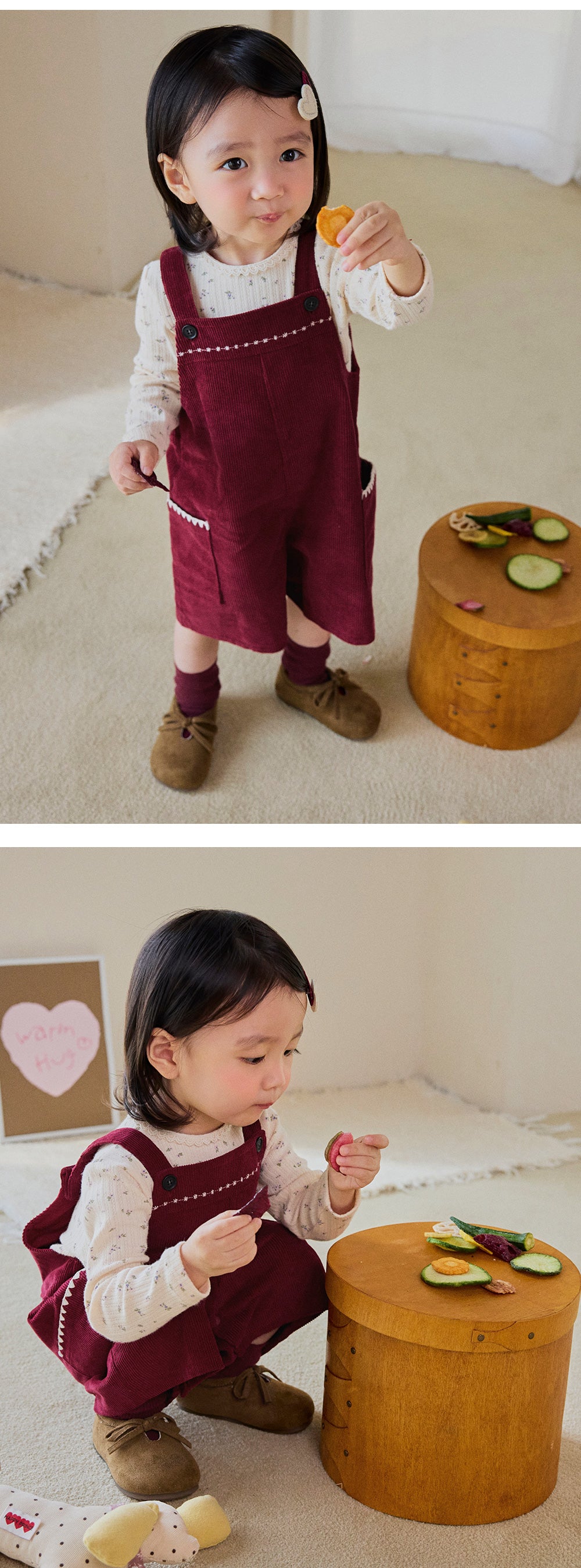 Poplin Eyelet Long-Sleeve T-shirt (80-130 SIZE)