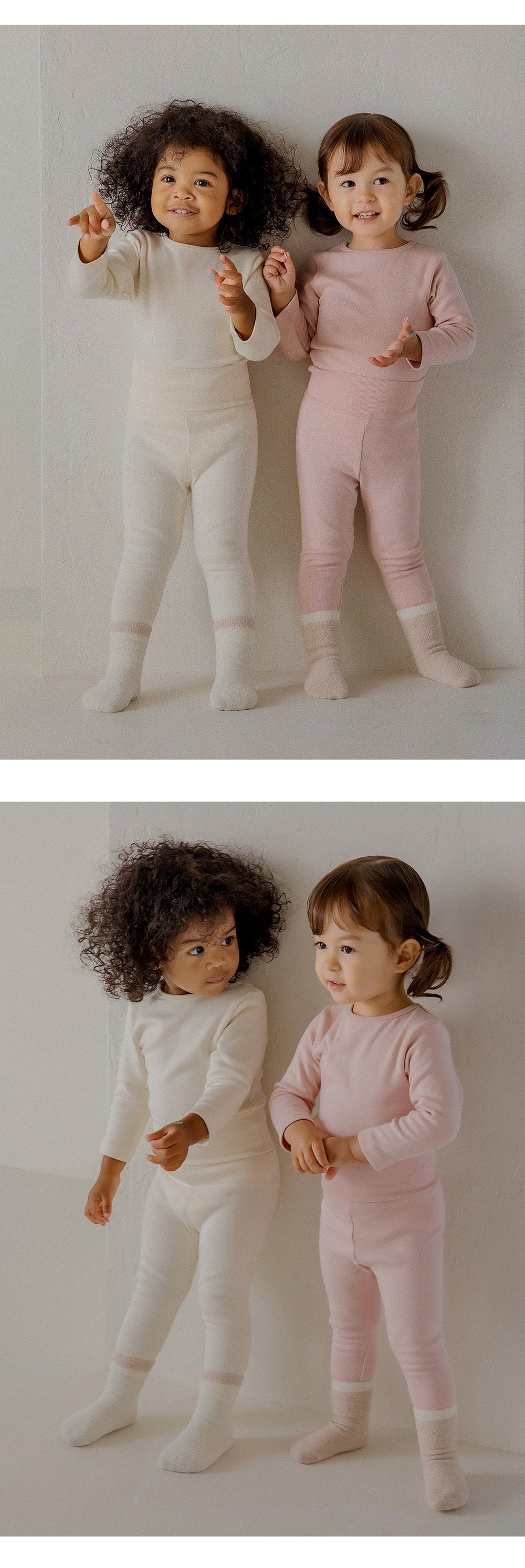 Pure basic modal fleece lined comfy belly baby leggings (SIZE 80-110)