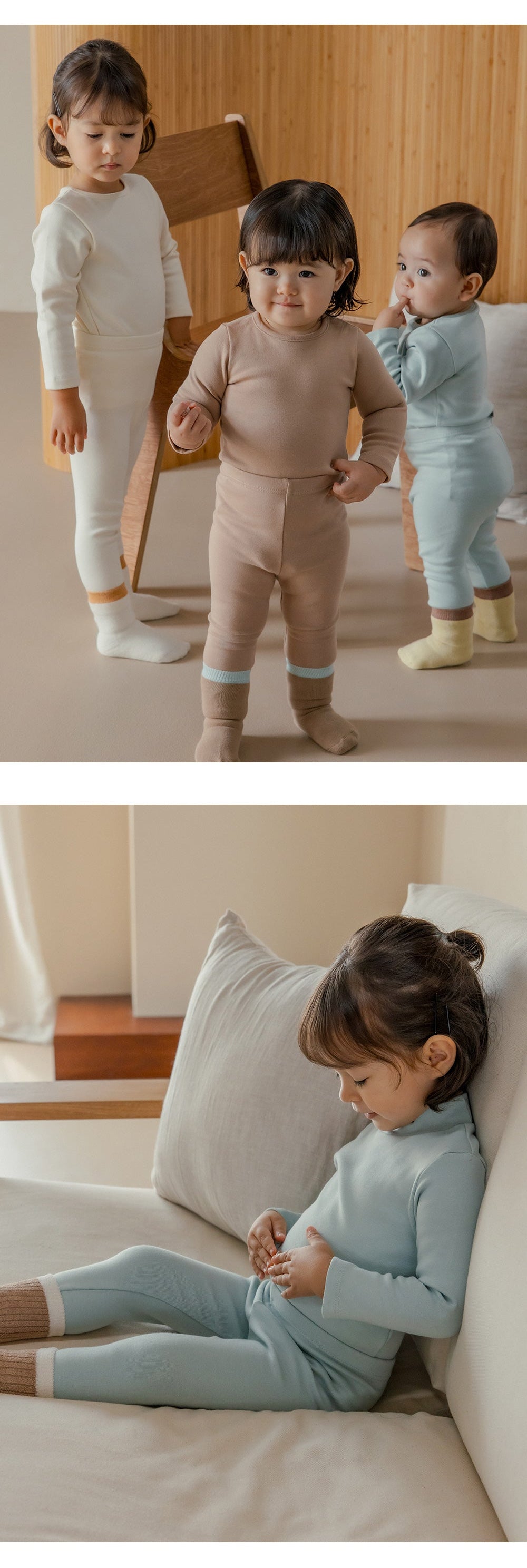 Pure basic modal fleece lined leggings (SIZE 80-130)
