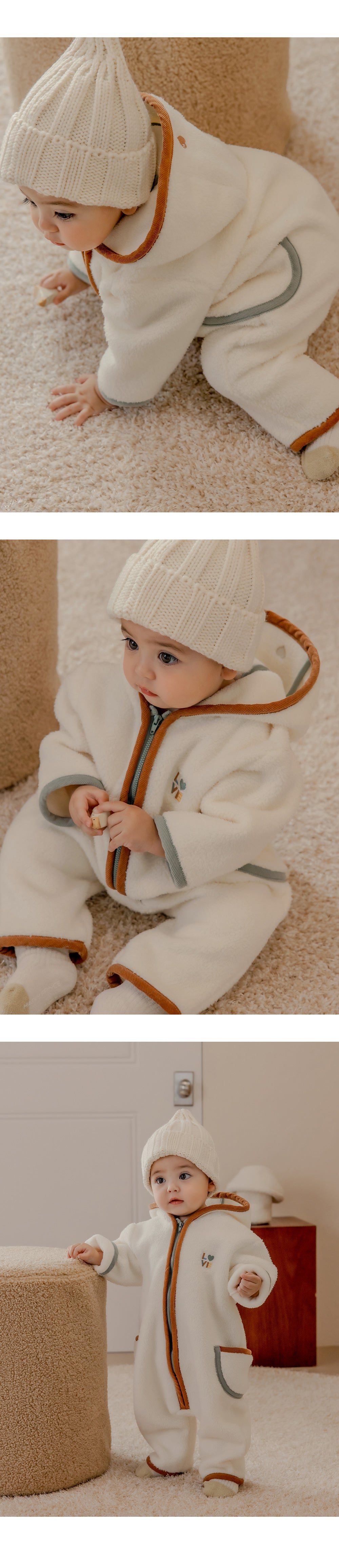 ROIL FLEECE BABY COVERALLS