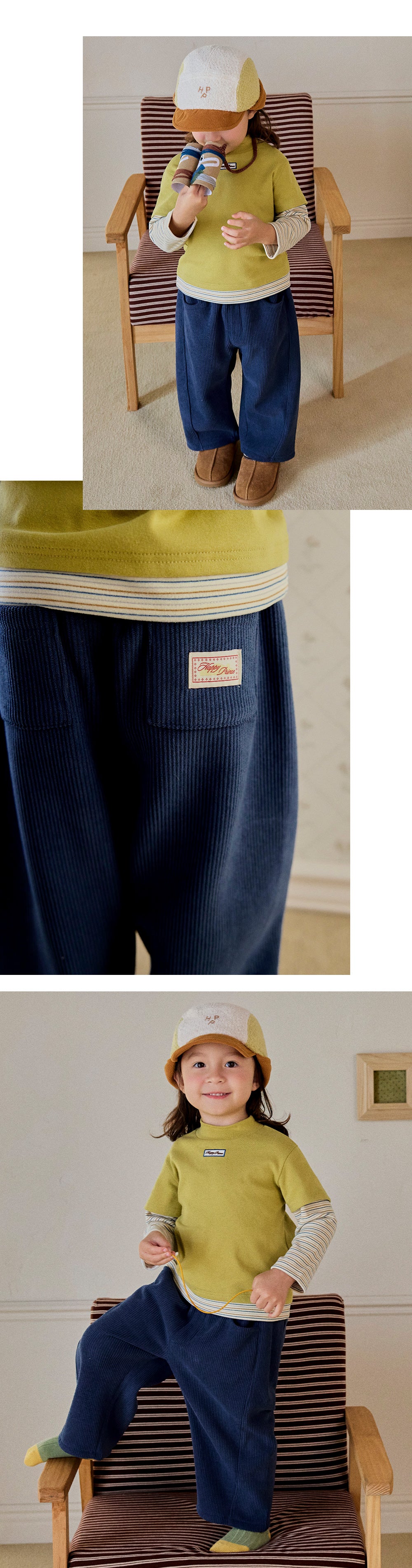 Starry Fleece-Lined Corduroy Pants (SIZE 90-130)